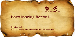 Marsinszky Bercel névjegykártya